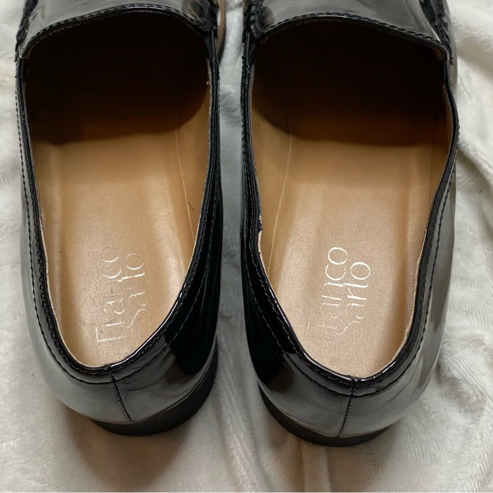 Franco Sarto Black Shiny Patent Leather Cypress Lug Sole Loafers - Picture 10 of 15